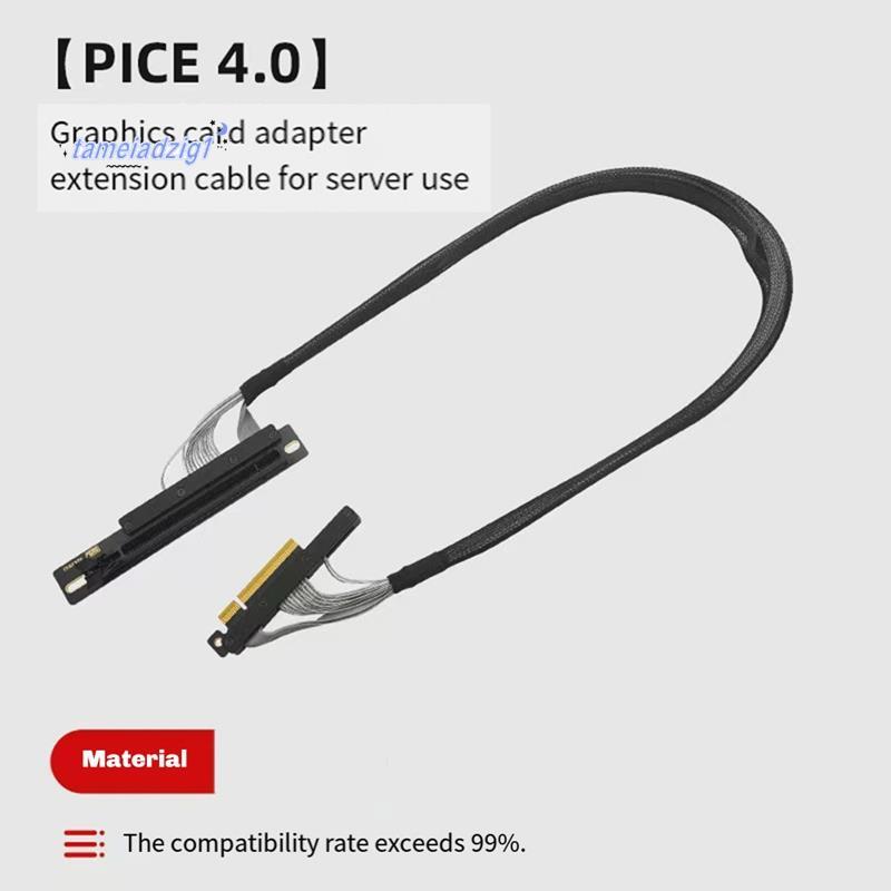สําหรับ AI สําหรับ AI ใช้งานร่วมกับ PCI-E 4.0 X8 Server กราฟิกการ์ดสายต่อตาข่ายถัก Silver-Plated ลวด