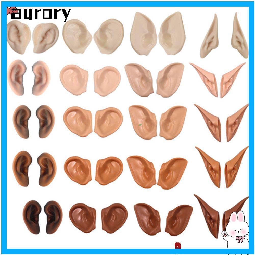 AURORY Ears Natural Super Black Skin Elf Dolls Accessories
