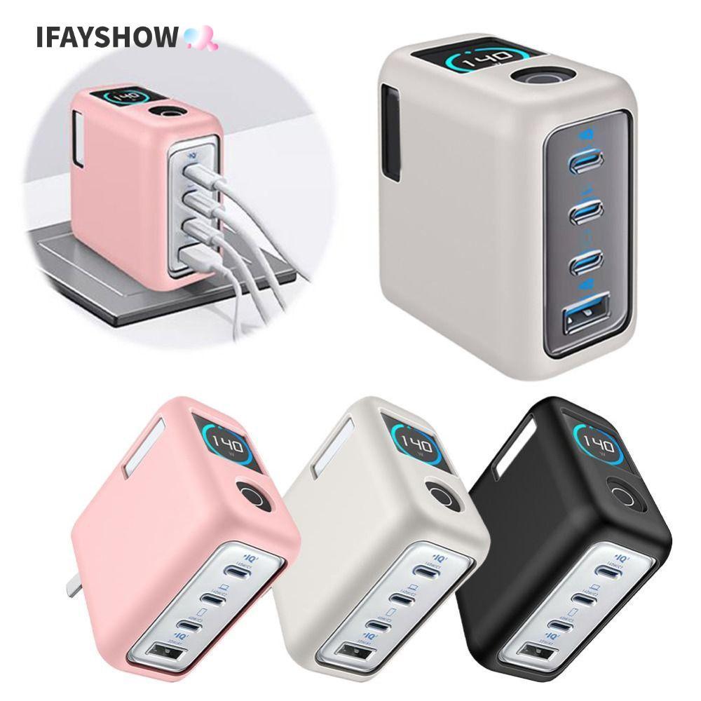 IFAYSHOW ป้องกัน, ซิลิโคนกันฝุ่นแบบนุ่ม, คุณภาพสูงสีทึบแบบพกพากันกระแทกพกพาสําหรับ Anker Zolo 140W Charger Travel