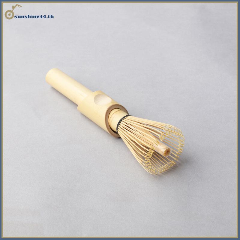 FOURSUN Matcha Whisk Long Handle Matcha Powder แปรงเครื่องมือ Matcha พิธีอุปกรณ์เสริมสไตล์ญี่ปุ่น Handcurling ไม้ไผ่ชา Whisk TH