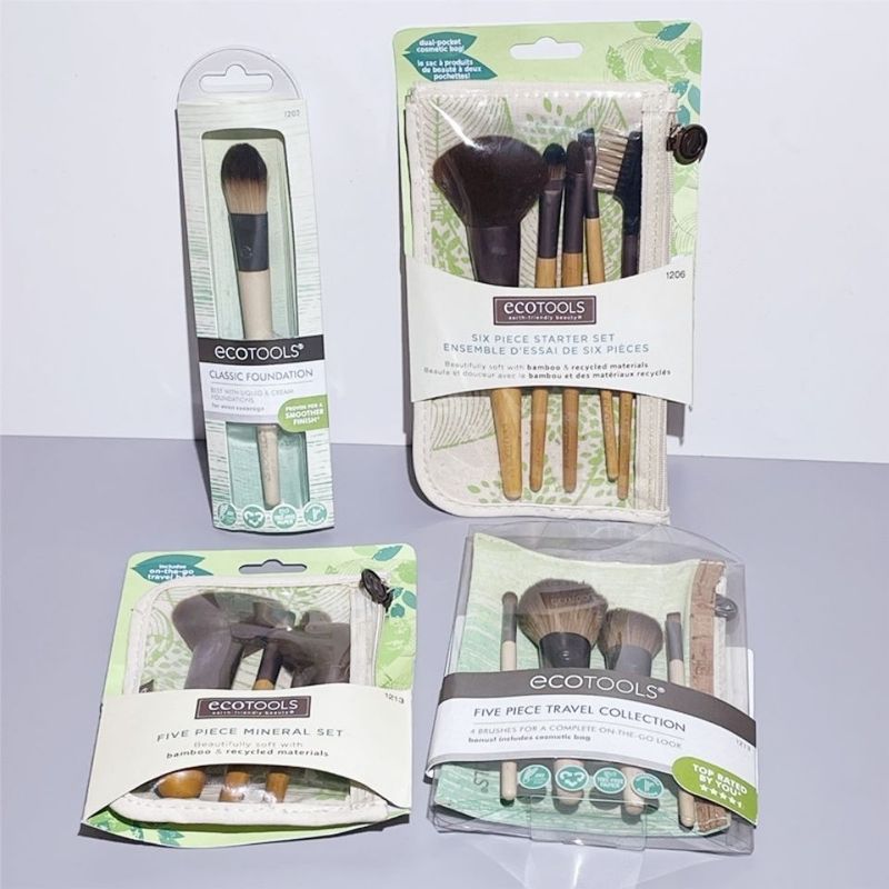 American Ecotools ชุดแปรงแต่งหน้าครบชุด eco Foundation Brush แปรงอายแชโดว์ Blush Brush Smudge Brush 