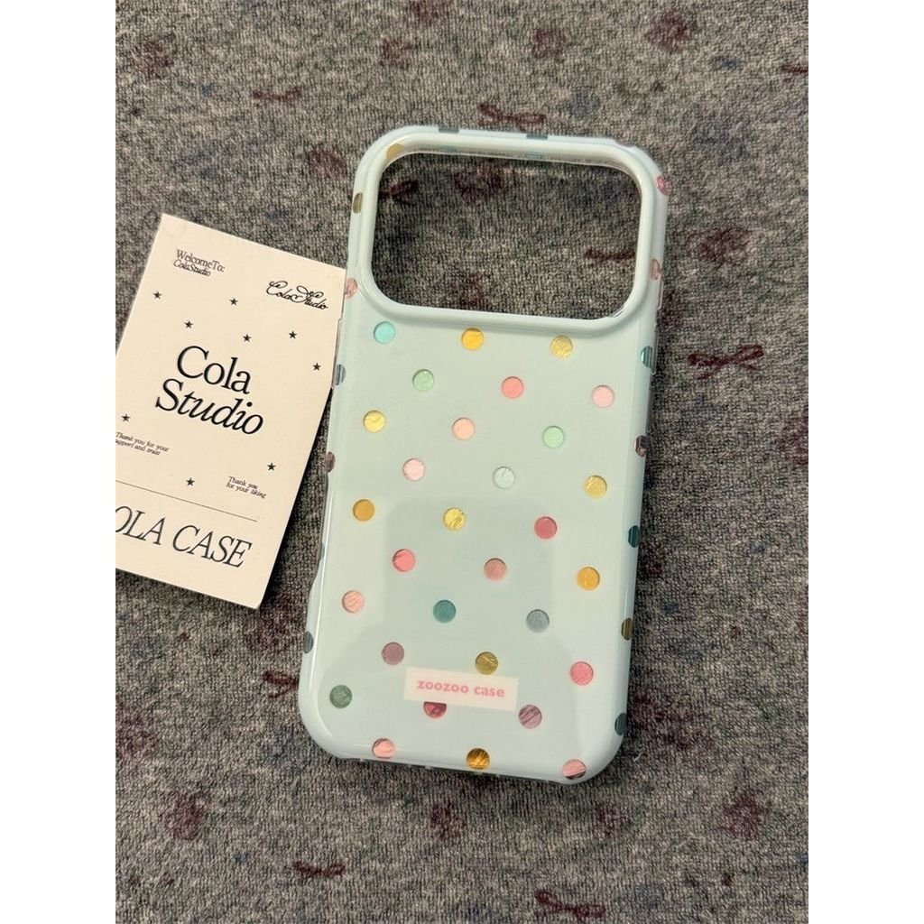 เคสโทรศัพท์ เหมาะสําหรับ iPhone 7 8 X XS XR XSMAX 11 12 13 14 15 16 17 Pro max Plus Air Full Screen สี Polka Dot Shock-Resistant Shock-Resistant เคสป้องกันรวมทุกอย่างกรณี RL6C