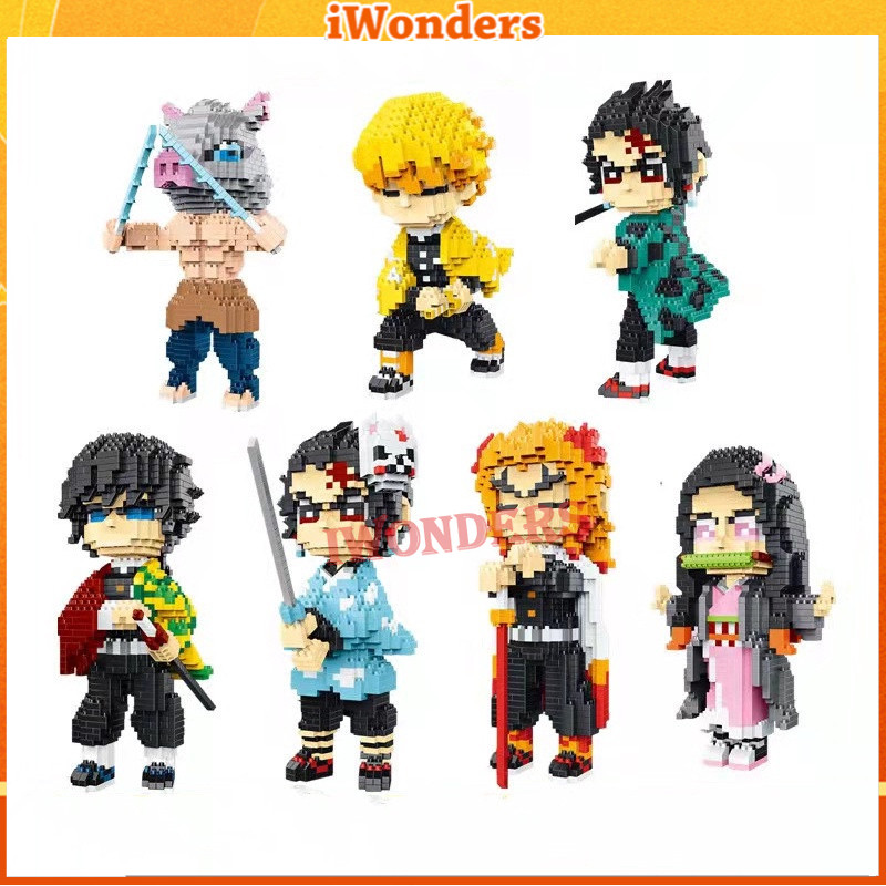 Demon Slayer Blade,Building Blocks,Kamado Tanjirou การ์ตูนอิฐตัวละครอะนิเมะของขวัญของเล่น