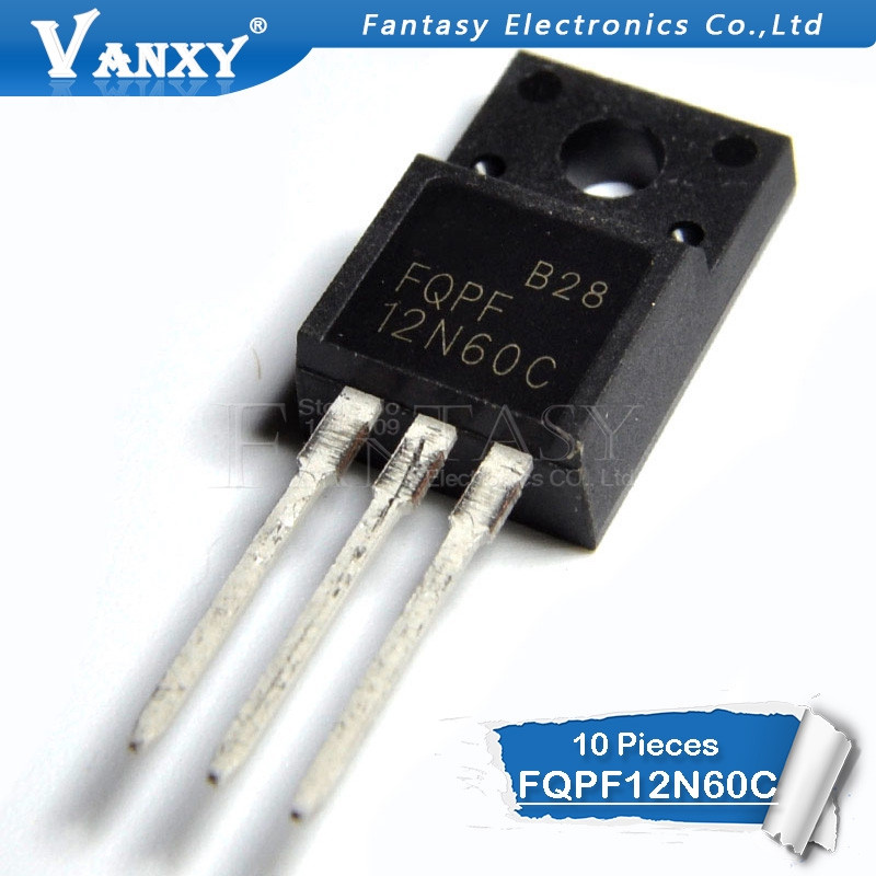10PCS FQPF12N60C TO-220F 12N60C 12N60 TO220 FQPF12N60 TO-220 ใหม่ MOS FET ทรานซิสเตอร์