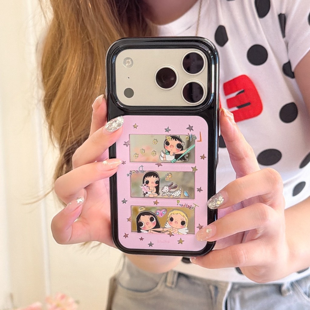 สาวกระจกดาวเหมาะสําหรับ ไอโฟน 17โปรแม็กซ์ 16 15 14 13 เคสโทรศัพท์ป้องกันการหล่นเคสป้องกัน