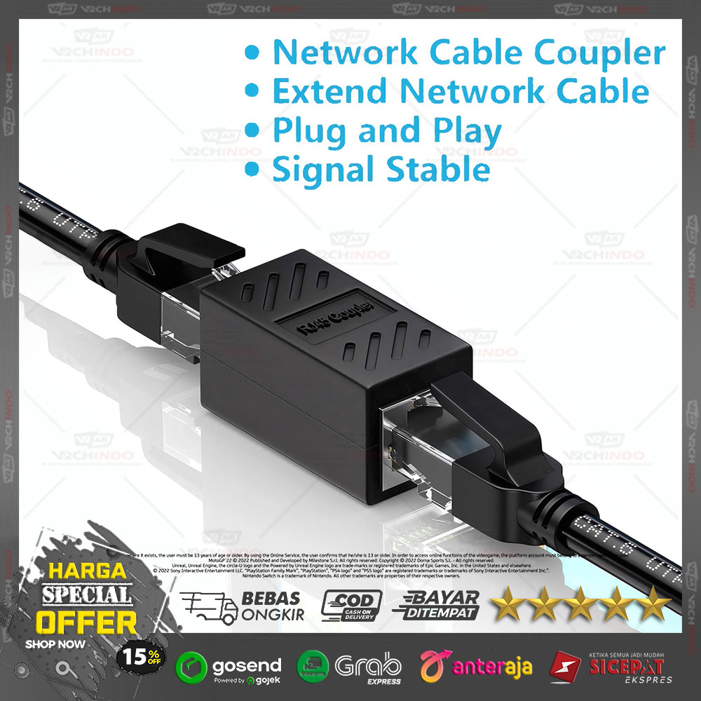 RJ45 LAN Connector Barrel 1 ถึง 1 | การเชื่อมต่อสายเคเบิลอินเทอร์เน็ต RJ45 Coupler
