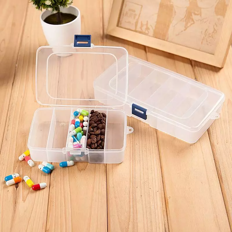 BJA Clear 5/6-grid แบบพกพาคลิปผมพลาสติกกล่องเก็บเครื่องประดับอุปกรณ์เสริม Organizer ในครัวเรือนอุปกรณ์การเดินทางฝุ่น BJA