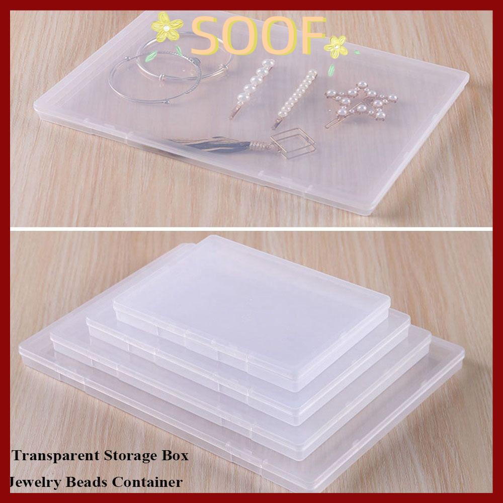 จัดส่งจากประเทศไทยSOOF เครื่องประดับลูกปัดคอนเทนเนอร์ 4 Sizse อุปกรณ์ตกปลาอุปกรณ์เสริมกล่องบรรจุสี่เหลี่ยม