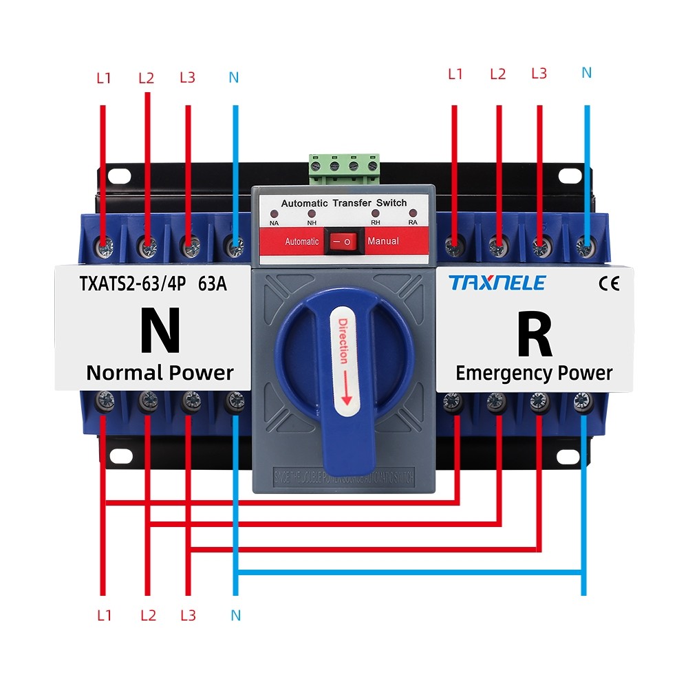 Taxnele ATS 2P 4P 63A 230V Circuit Breaker Dual Power Automatic Transfer Switch สวิตช์อัตโนมัติ - รูปที่ 4