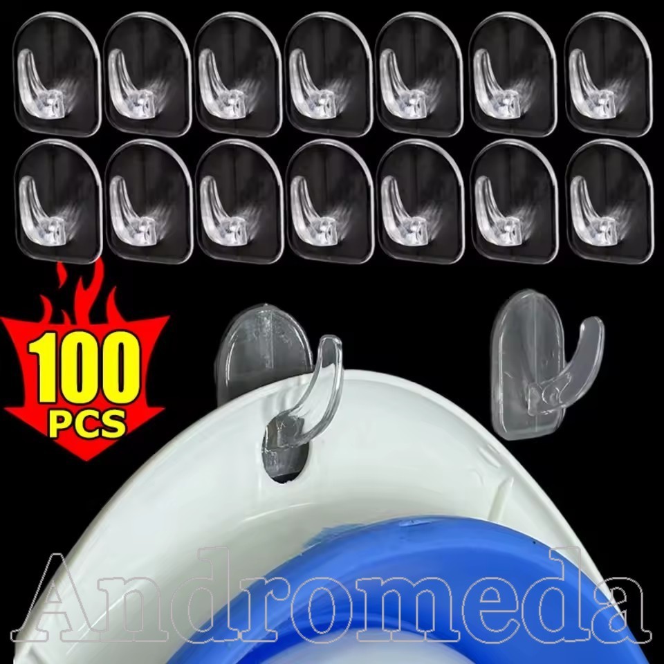 [Urban Living] ตะขอกาวในตัวที่มองไม่เห็น Heavy Duty - โปร่งใส Strong Hold สําหรับห้องน้ํา, ห้องครัว 