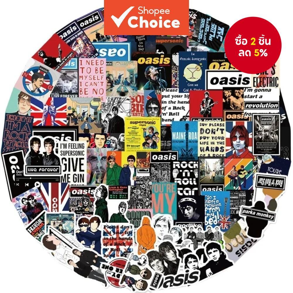 ชุดสติ๊กเกอร์ Oasis British Rock Band 100 ชิ้น – สติ๊กเกอร์โปสเตอร์เพลงวินเทจสําหรับกระเป๋าเดินทาง, 