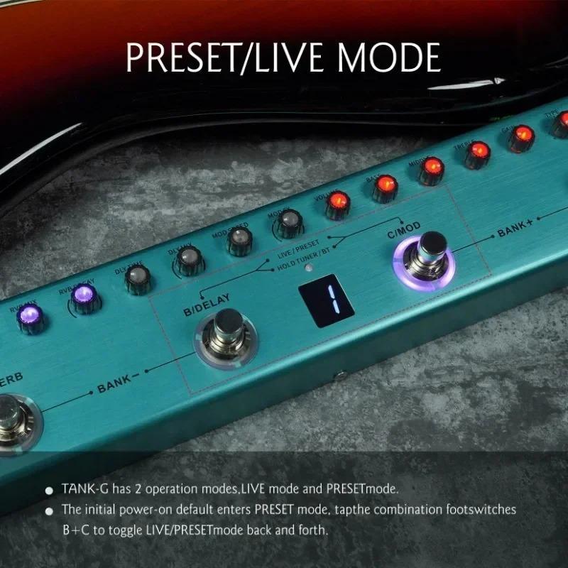 M-VAVE Tank-G V2-TANK-B ถัง G, ถังกีต้าร์, B, บลูส์, ปุ่มกดหลายเอฟเฟกต์, V2 รุ่นล่าสุด, ผลิตโดยโรงงา