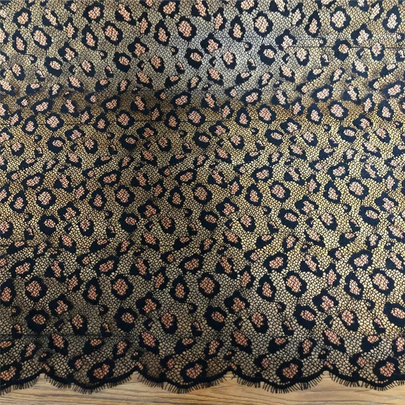 (3yards*1.42yards) Aminal Skin Lace Fabric Eyelash Leopard Lace Fabrics Hand-Made DIY Chantilly Lace