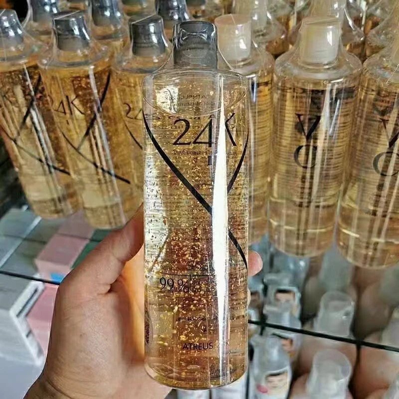 ประเทศไทยสไตล์ใหม่ ATREUS24k Gold Foil Gold Water Essence Toner Moisturizing Water Makeup Wet Pack W