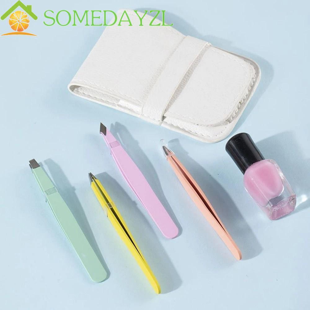 Somedayzl แหนบสเตนเลส กันรอยนิ้วมือ สีสันสดใส สําหรับดึงขนคิ้ว ขนคิ้ว ขนละเอียด ใบหน้า – โปรปัง
