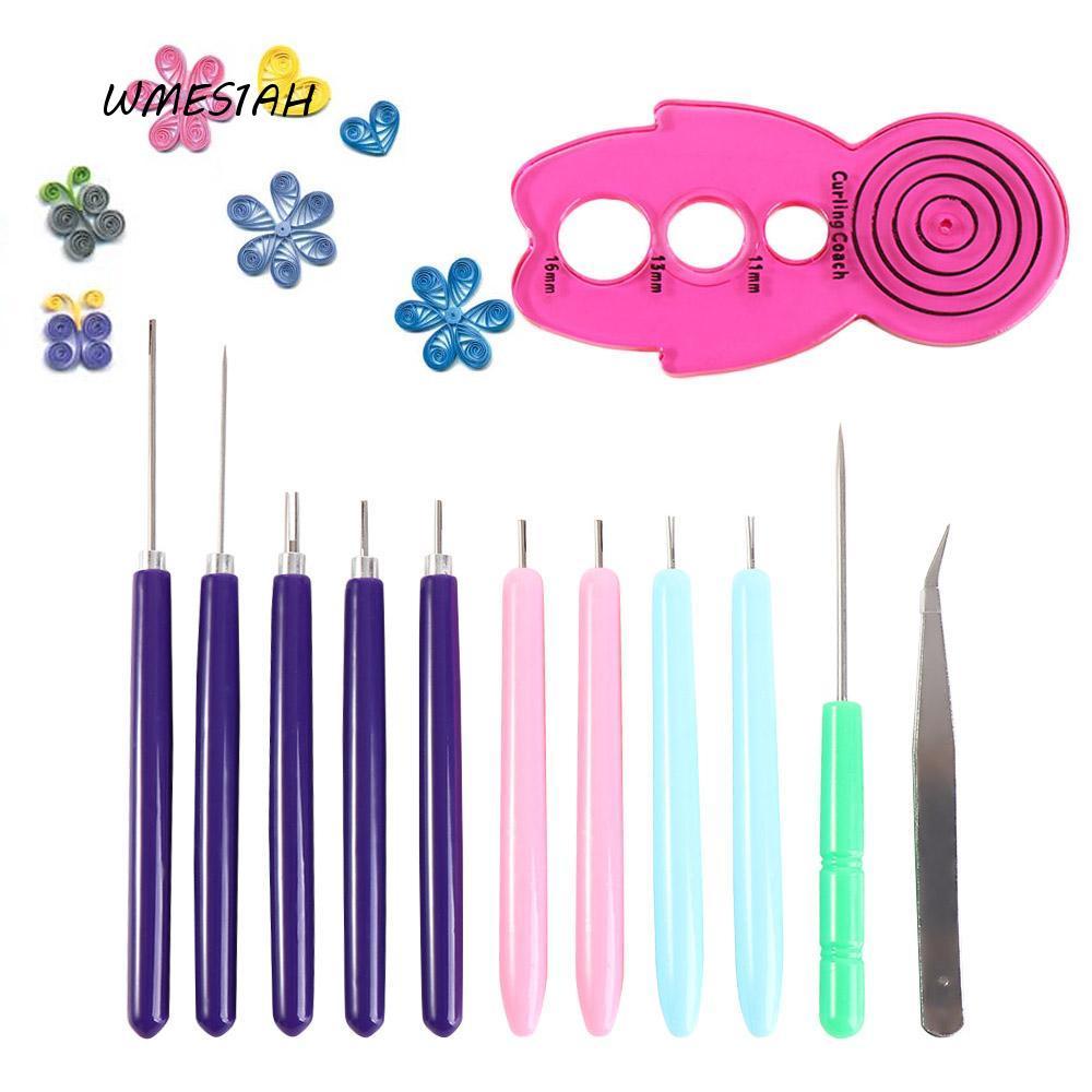 WMES1AH 12PCS กระดาษ Quilling เครื่องมือ, กระดาษหัตถกรรมหลายขนาด Quilling เข็มชุด, ปฏิบัติ Quilling 