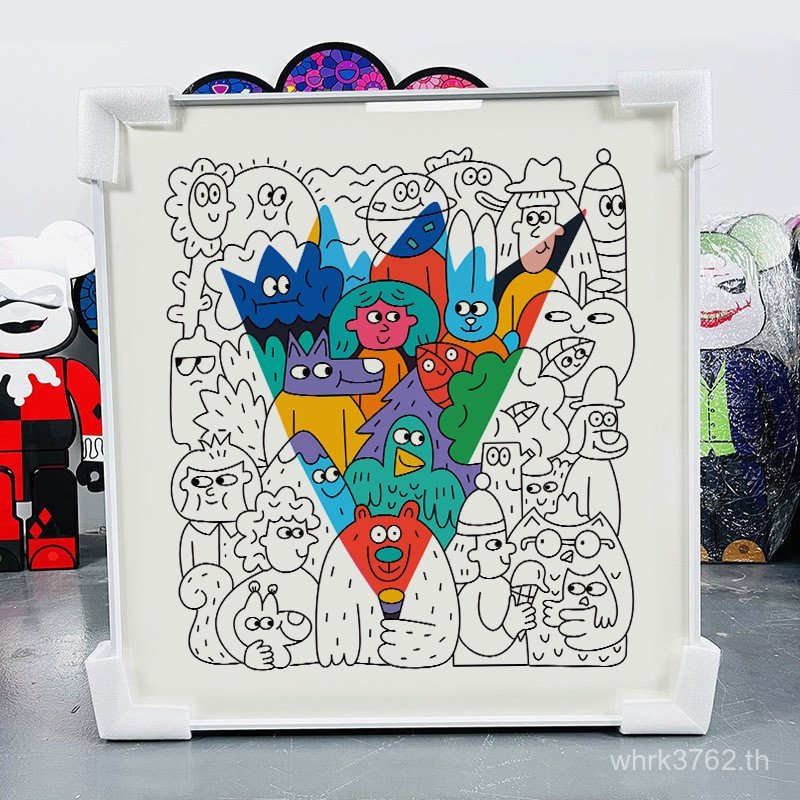 Entrance Ninains นมชา Shop ภาพประกอบตกแต่งห้องนอนภาพวาดแขวนภาพวาด Dzyvulska ห้องเด็กข้างเตียงภาพจิตร