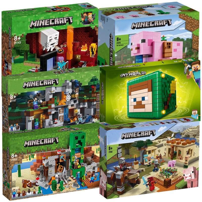 minecraft toy minecraft 2025 สินค้าใหม่ Minecraft Series Minifigures House Village Gifts Matching Bo