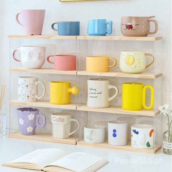 Molly Preferred Pine ที่วางแก้วอะคริลิคในครัวเรือน Desktop Water Rack Tea Take Anti-Dust Organizer G