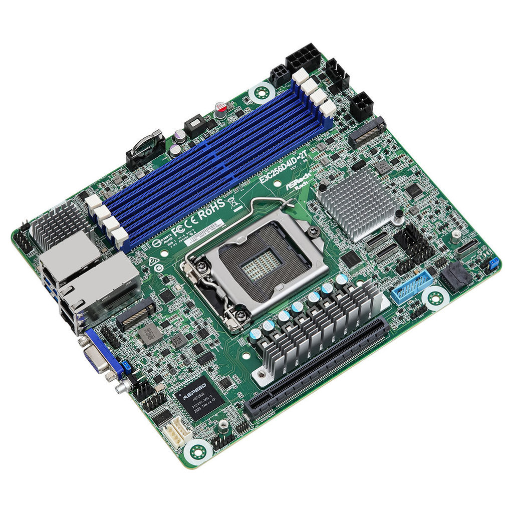 Yongqing/AsRock AsRock E3C256D4ID-2T, เมนบอร์ดเซิร์ฟเวอร์ DEEP ITX, IOT, NAS