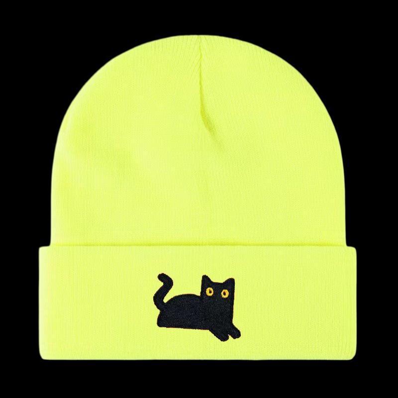 [SMK] Stretch And Lightweight Knit Beanies ปัก ck Cat หมวกถักสําหรับผู้หญิงผู้ชายฤดูหนาวที่อบอุ่น [T