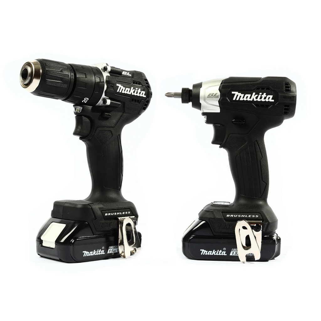 MAKITA DLX2414X7B ชุดสว่านกระแทกไร้สาย สีดำ 18V ประกอบด้วย+DTD157 รวมแบตเตอรี่-แท่นชาร์จ (มากีต้า)