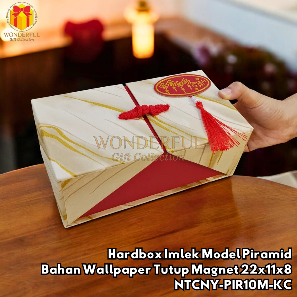 ตรุษจีน Hardbox Pyramid Model วอลล์เปเปอร์วัสดุพร้อมฝาครอบแม่เหล็ก 22x11x8