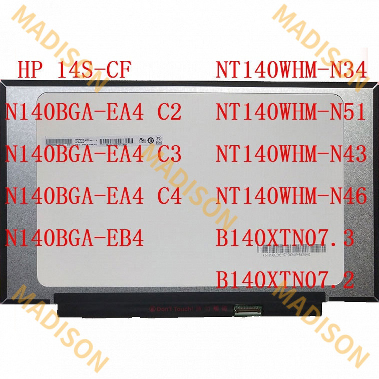 14 นิ้ว 30 พิน 14s-cf N140BGA-EA4 c2 c3 c4 N140BGA-EB4 NT140WHM-N34 / N51 / N43 / N46 b140xtn07.3s 1