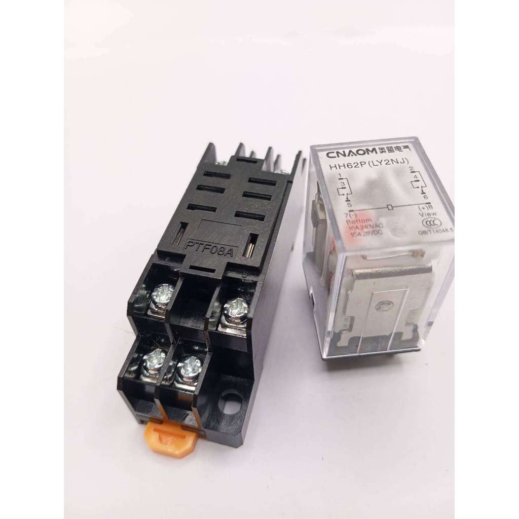 คุ้ม LY2N 12V 24V 48V 110V 220V DC,AC HH62P (LY2NJ) พร้อมฐานซ็อกเก็ต PTF08A