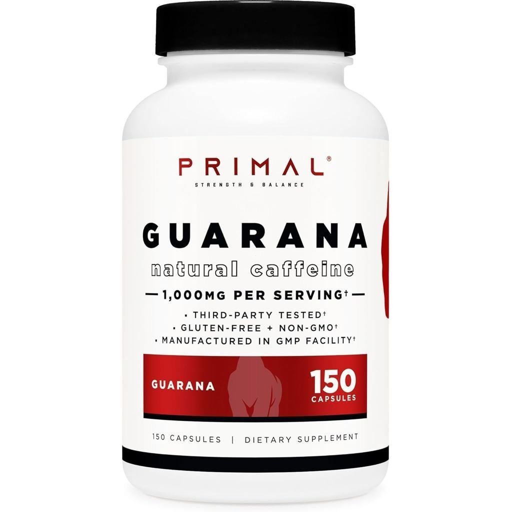 Primal Guarana 1000 มก./แคปซูล (รวมคาเฟอีนธรรมชาติ 200 มก.) - บรรจุ 150 แคปซูล