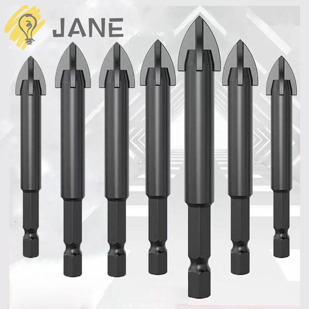 JANE Cross Hex Tile, มัลติฟังก์ชั่น 3/4/8/8/10/12 มม. ดอกสว่าน, เครื่องมือสีดําแก้วเซรามิคคอนกรีต