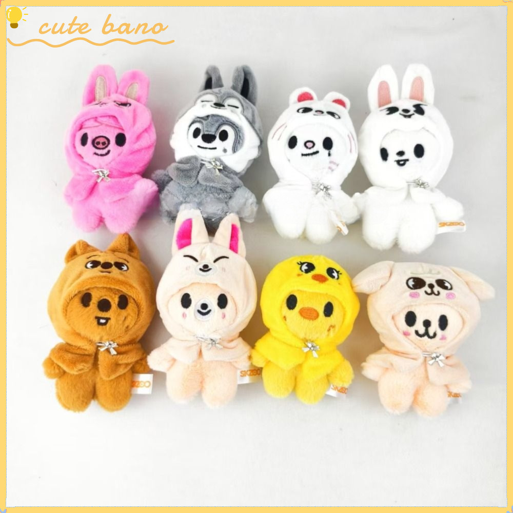 BANO Doll Cloak Pendant Toy, Felix HyunJin Jisung Plush SKZOO พวงกุญแจตุ๊กตา, Seoul FM Field 10 ซม.พ
