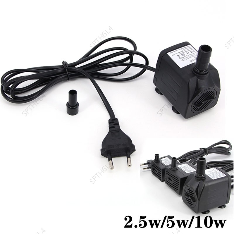 AC 220V 2.5 W/5 W/10 W Submersible ปั๊มน้ํา Aquarium ถังปลาบ่อน้ําพุสระว่ายน้ํา EU US ปลั๊ก TH6L4