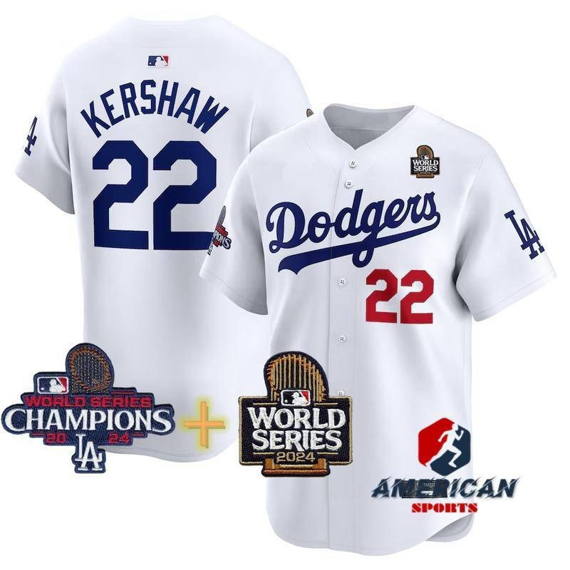 ผู้ชาย MLB Los Angeles Dodgers Clayton Kershaw Navy Blue Player Baseball Jersey