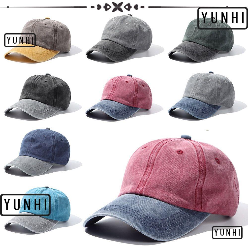 YUNHI Distressed Faded Caps Sports Adjustable Vintage WASHED DENIM Cap