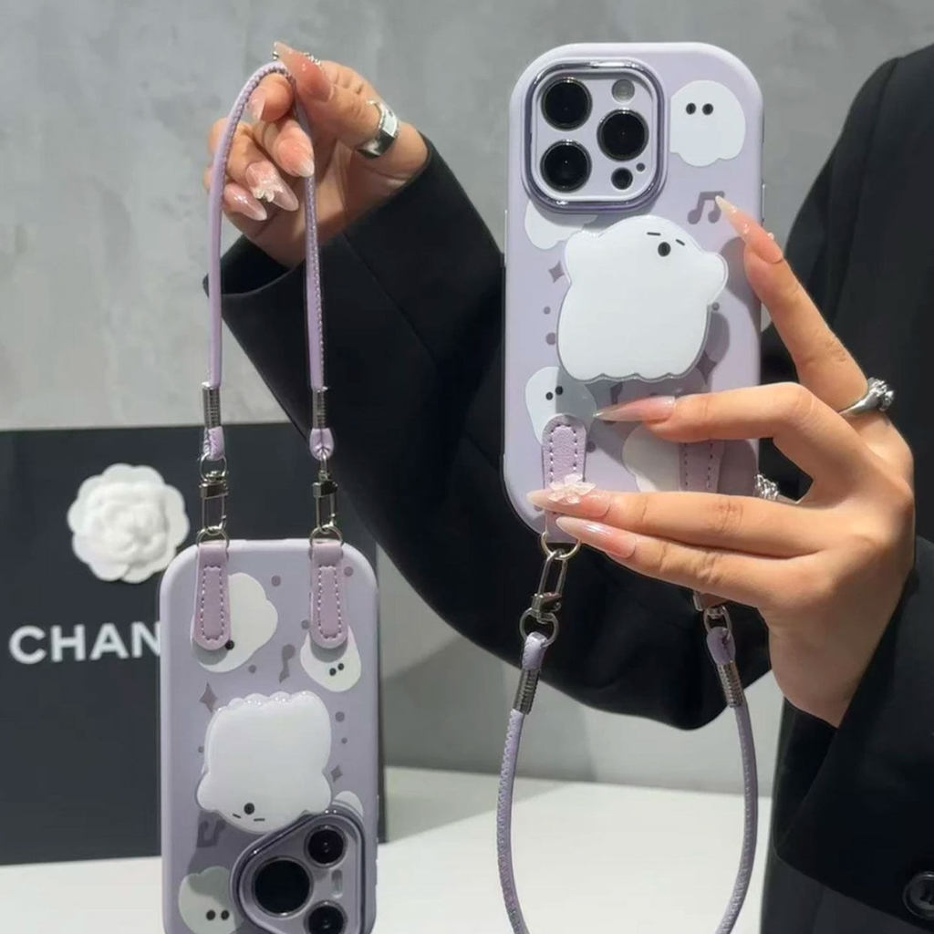 ซอสผีน้อยสีขาวเหมาะสําหรับเคสโทรศัพท์ Apple 17por iPhone16e Huawei P80 Xiaomi 17 Red note14vivos19op