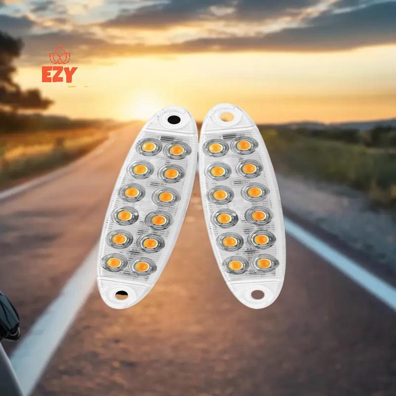 EZY 4pcs รถพลังงานแสงอาทิตย์ LED ชาร์จไฟเตือน Universal รถจักรยานยนต์จักรยาน Mini Solar Strobe แฟลชป