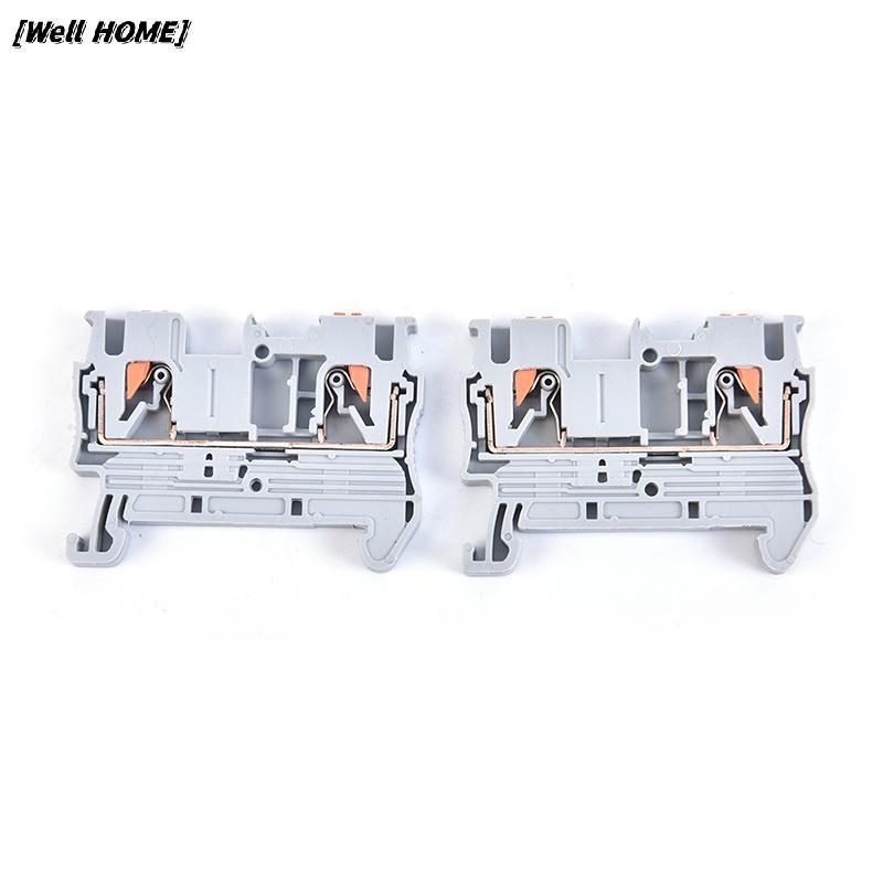 [Well HOME] 10 ชิ้น Din Rail Terminal Blocks PT-2.5 Push In Spring Screwless สต็อกใหม่