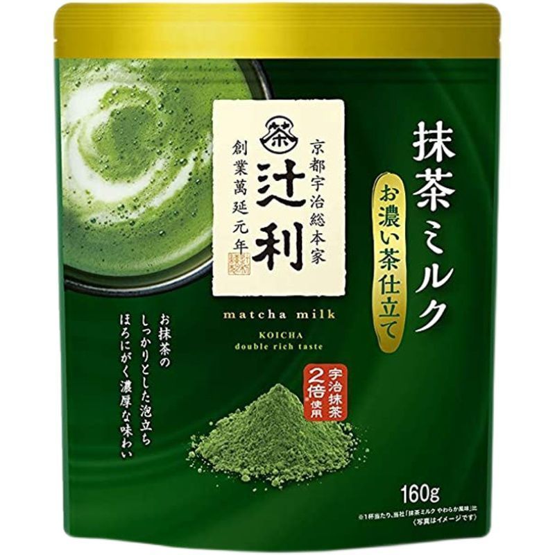 ญี่ปุ่นนําเข้า Tsujiri หนา Uji Matcha นมผง Kataoka Kyoto Matcha Latte ผงสําเร็จรูปเครื่องดื่มร้อนและ