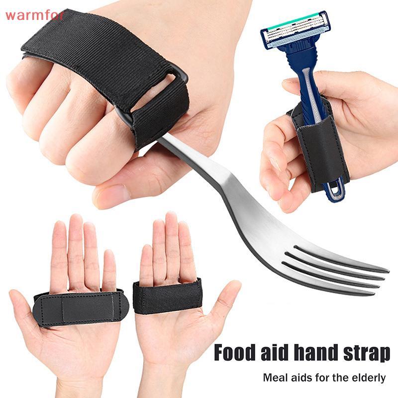 (warmfor) Aid Utensil Cuff Holder Strap Elastic Eating Assistance Cuff Spools Forks Fixing Band สําห