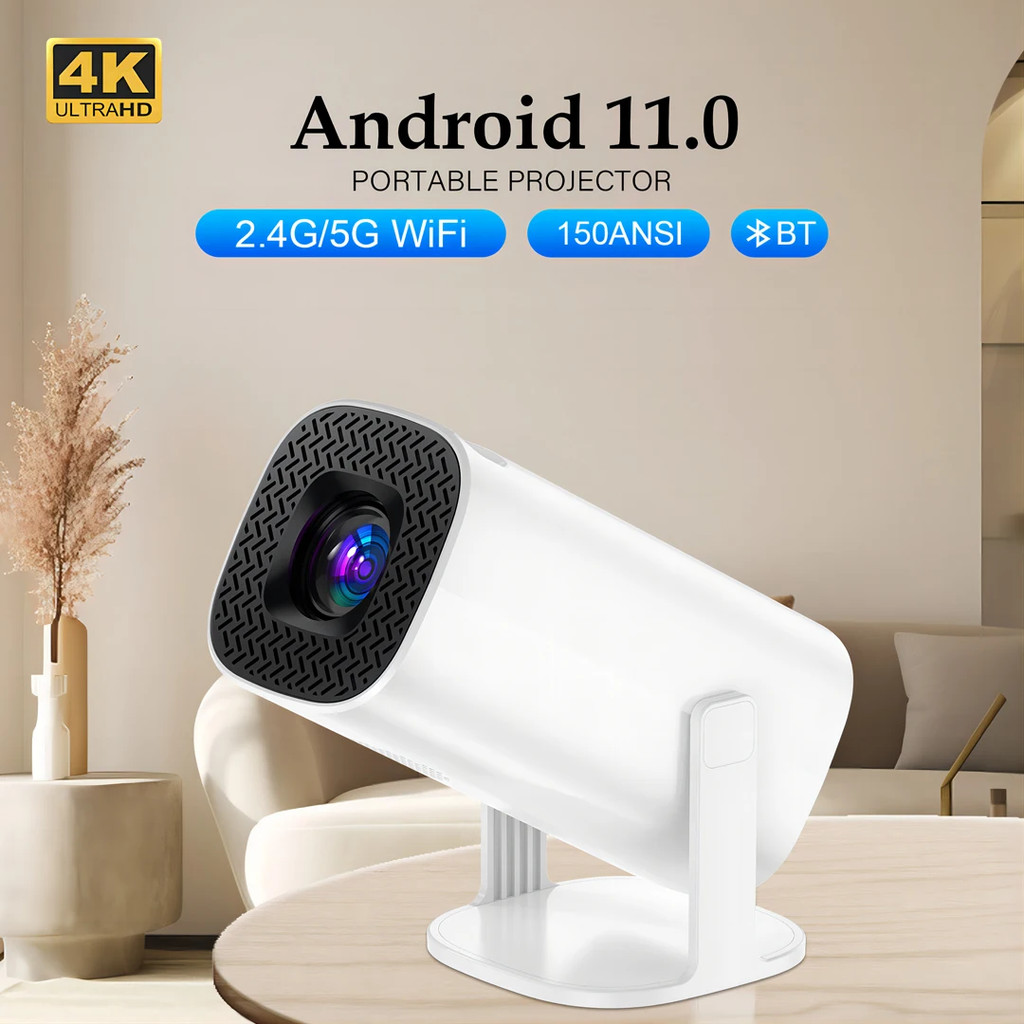สมาร์ทโปรเจคเตอร์ 150ANSI 1080*720P Android 11 โปรเจคเตอร์ P30 Dual Wifi6 BT5.0 Cinemaกลางแจ้งแบบพกพ