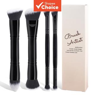 Bestseller | Professional 4 Pcs Dual-Head Makeup Brush Set- Multifunctional Foundation/Concealer/Powder/Blending 