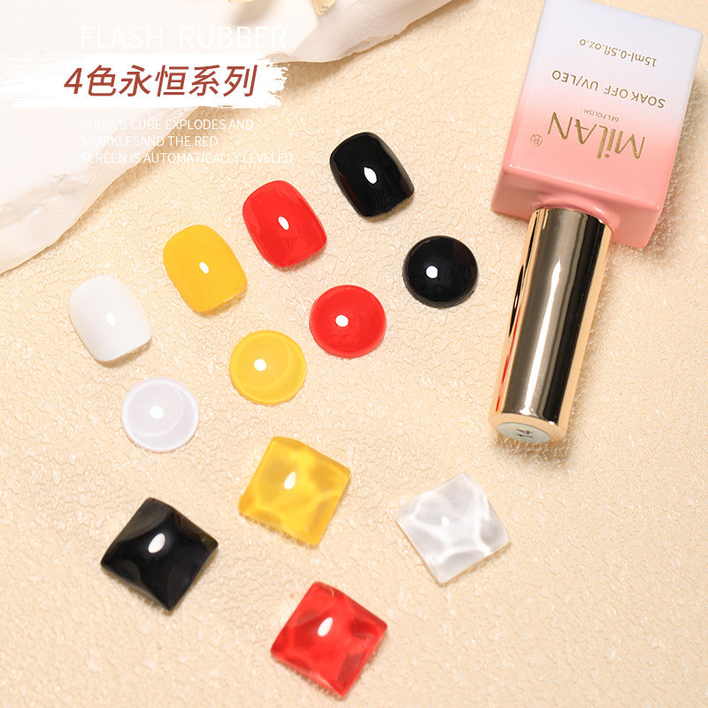 Milan สีพื้นแยกขวด 15ml ขาว แดง ดำ เหลือง สีแม่สี ยาทาเล็บ