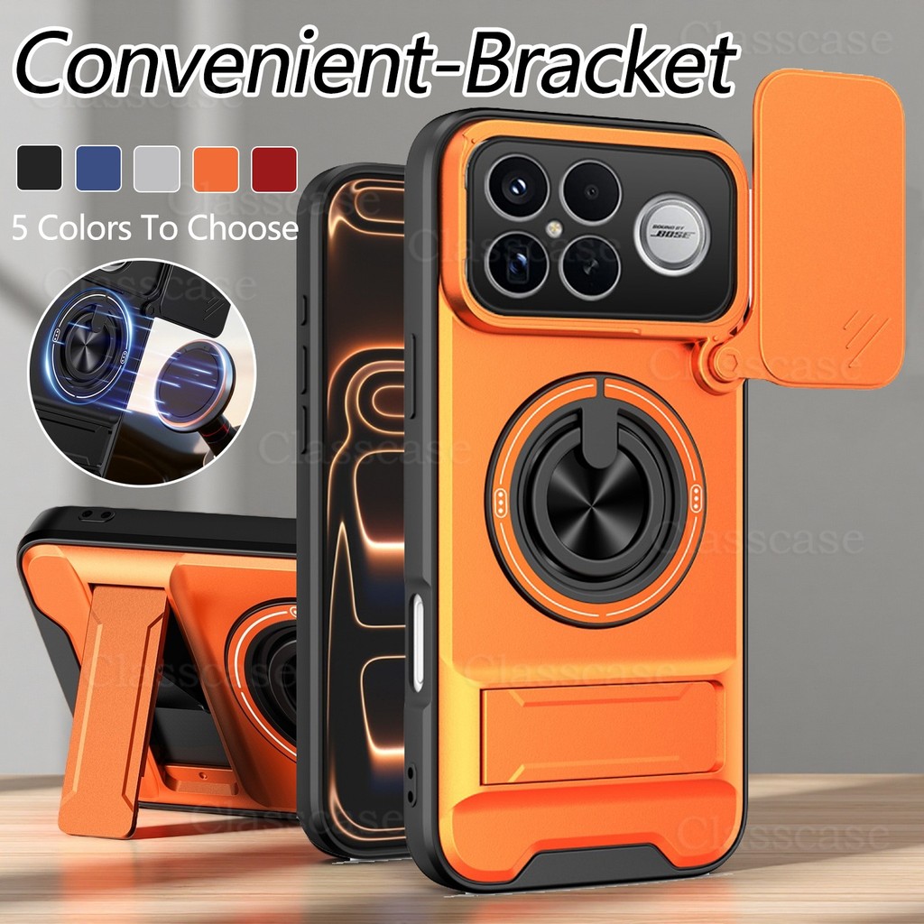 ปลอกสําหรับ Xiaomi POCO F8 F 8 Ultra Pro F8Ultra F8Pro POCOF8Pro POCOF8Ultra เคสโทรศัพท์หมุนได้แหวนแม่เหล็กสไลด์กล้องป้องกัน Upright Kickstand ขาตั้งฝาครอบกันกระแทก