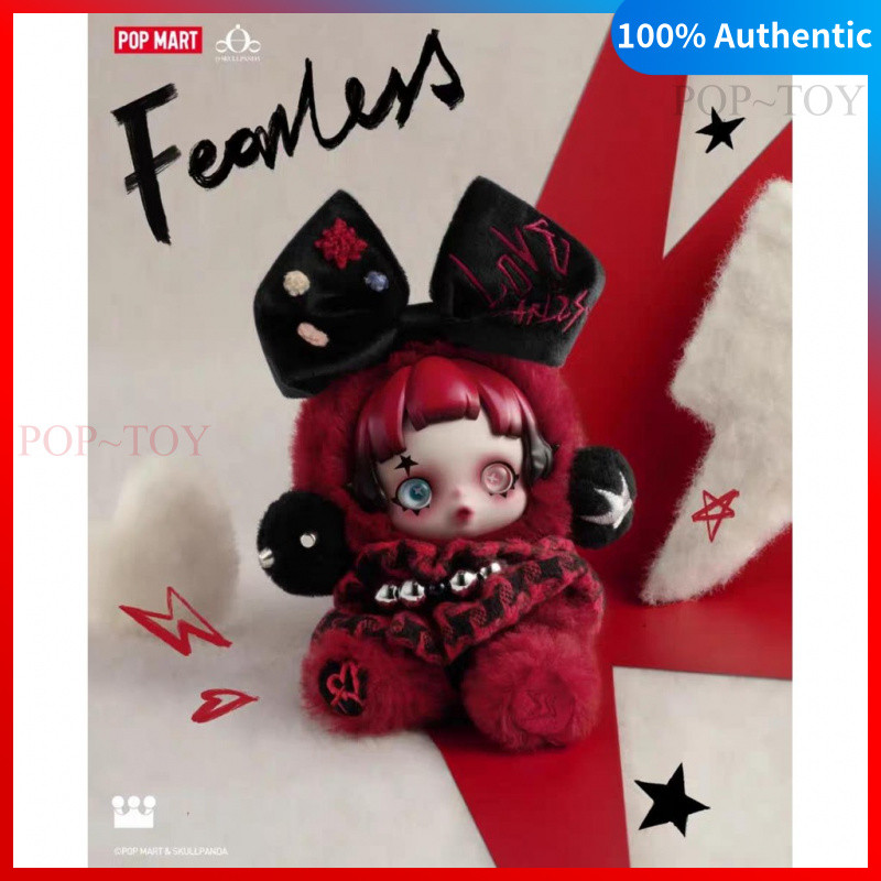 POPMART Skullpanda Plush 6KHZ Europe Limited Figure pop mart skullpanda 6000HZ plush keychain pendan
