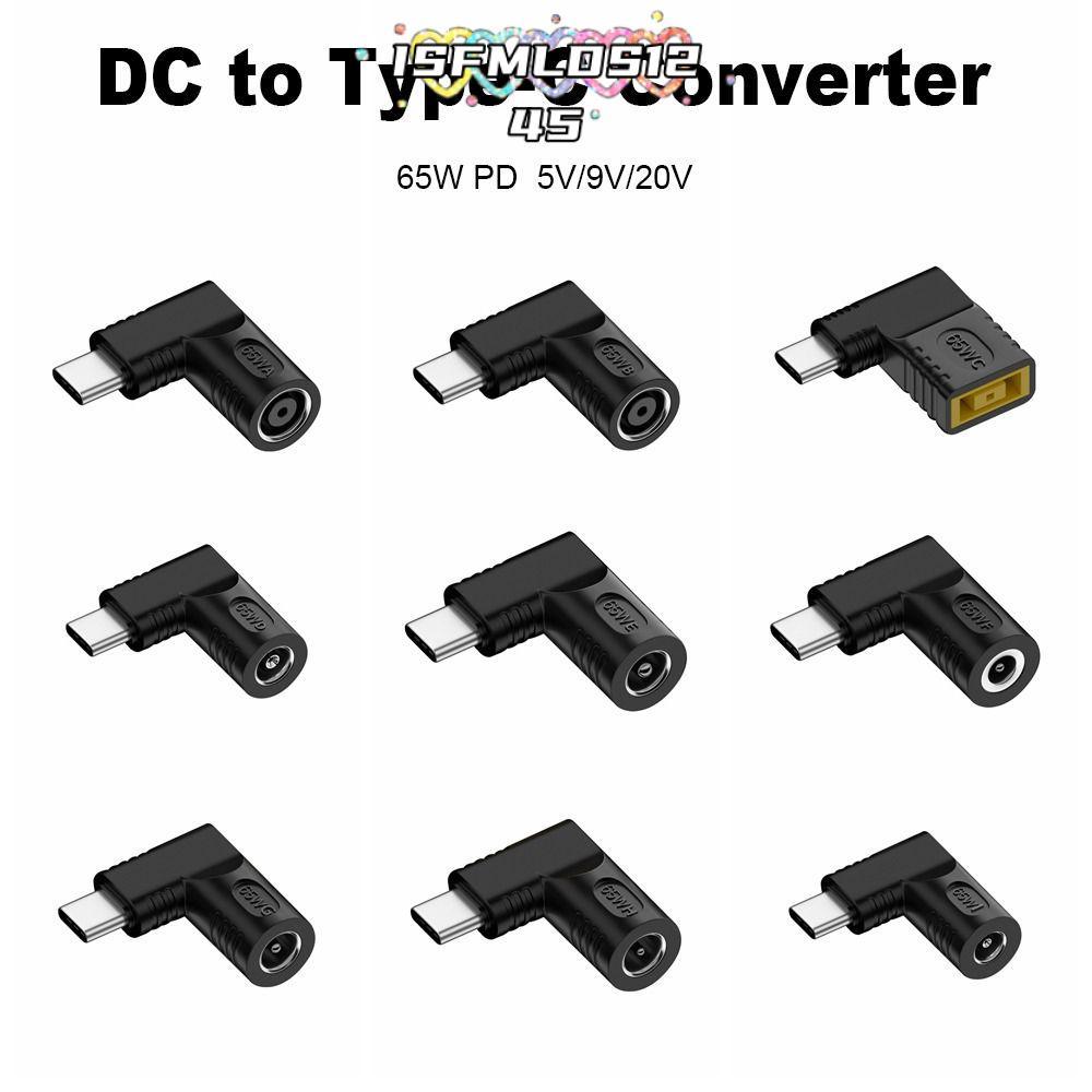 ISFMLDS1245 DC to Type C Converter ทนทาน 5v 9v 12v USB C Connector PD 65W สําหรับ //