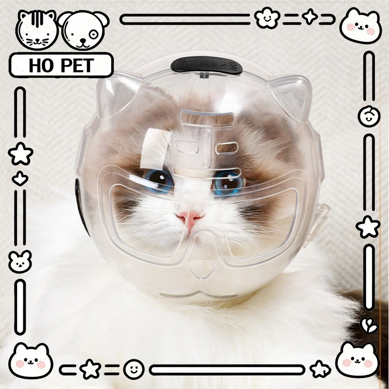 HO PETครอบหัวกันแมวกัด คอลลาร์เอลิซาเบธ ป้องกันการเลีย หมวกอวกาศสําหรับแมว