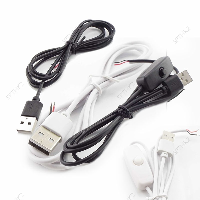 1M 5V USB Extension Cable Connector 2 pin สายไฟไฟฟ้าสําหรับไฟ LED แท็บเล็ต THK2