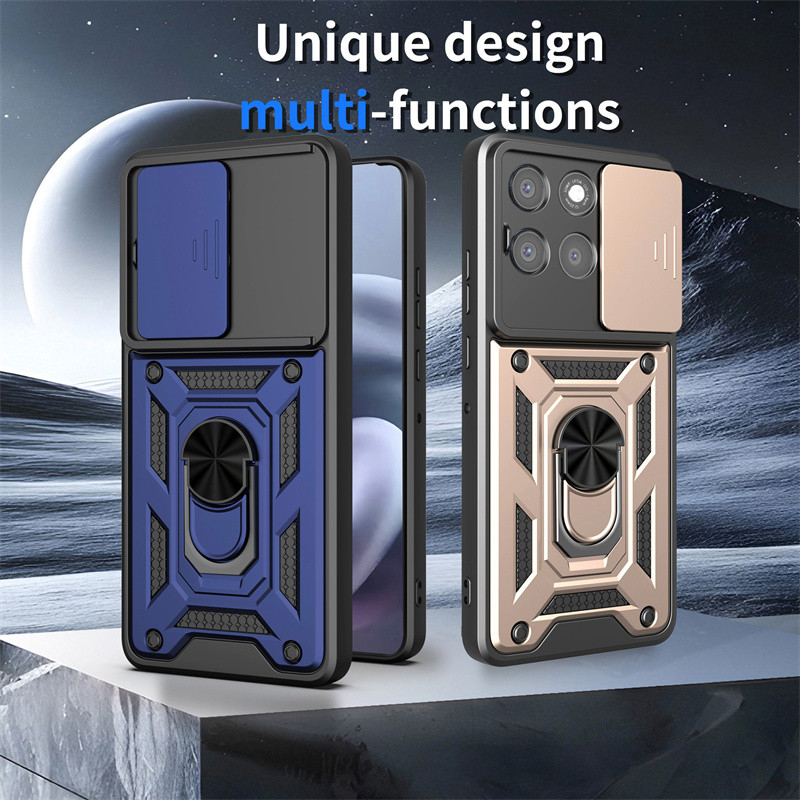 สไลด์เลนส์ป้องกัน Hard Case สําหรับ Motorola Moto G87 G67 G77 G Max เกราะกันกระแทกแหวนขาตั้ง Hybrid 