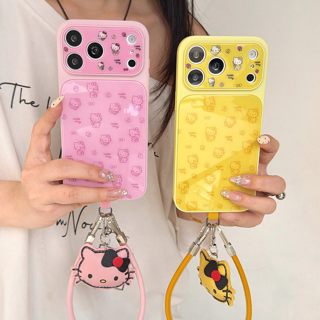 Line Cat Kitty เหมาะสําหรับ iPhone 17Promax 16 15 1413 หน้าต่างอะคริลิคเคสโทรศัพท์ Kitty แขวนเชือก